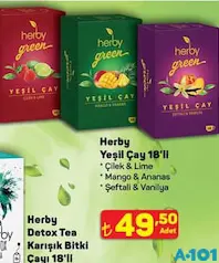 HERBY YEŞİL ÇAY 18'Lİ fiyat ve kampanya bilgisi